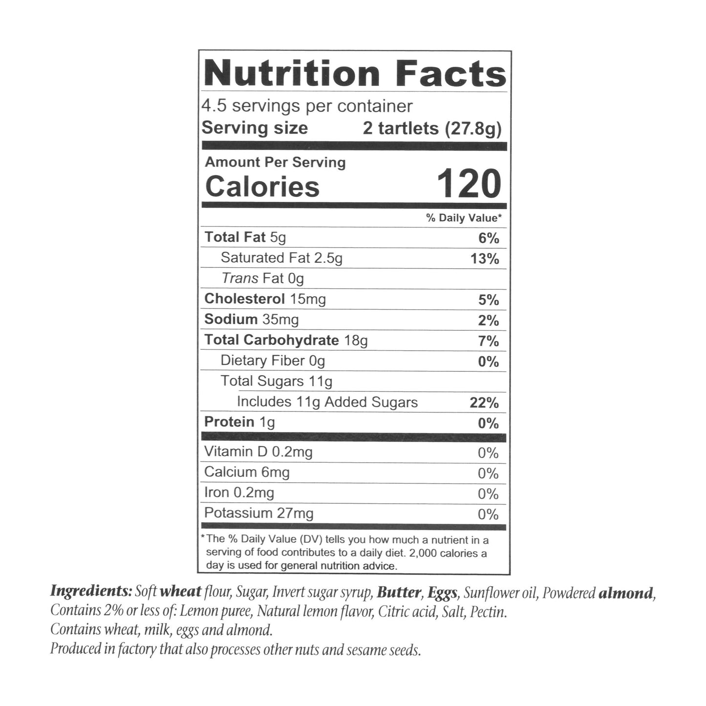 Bonne Maman French Tartlets - Lemon