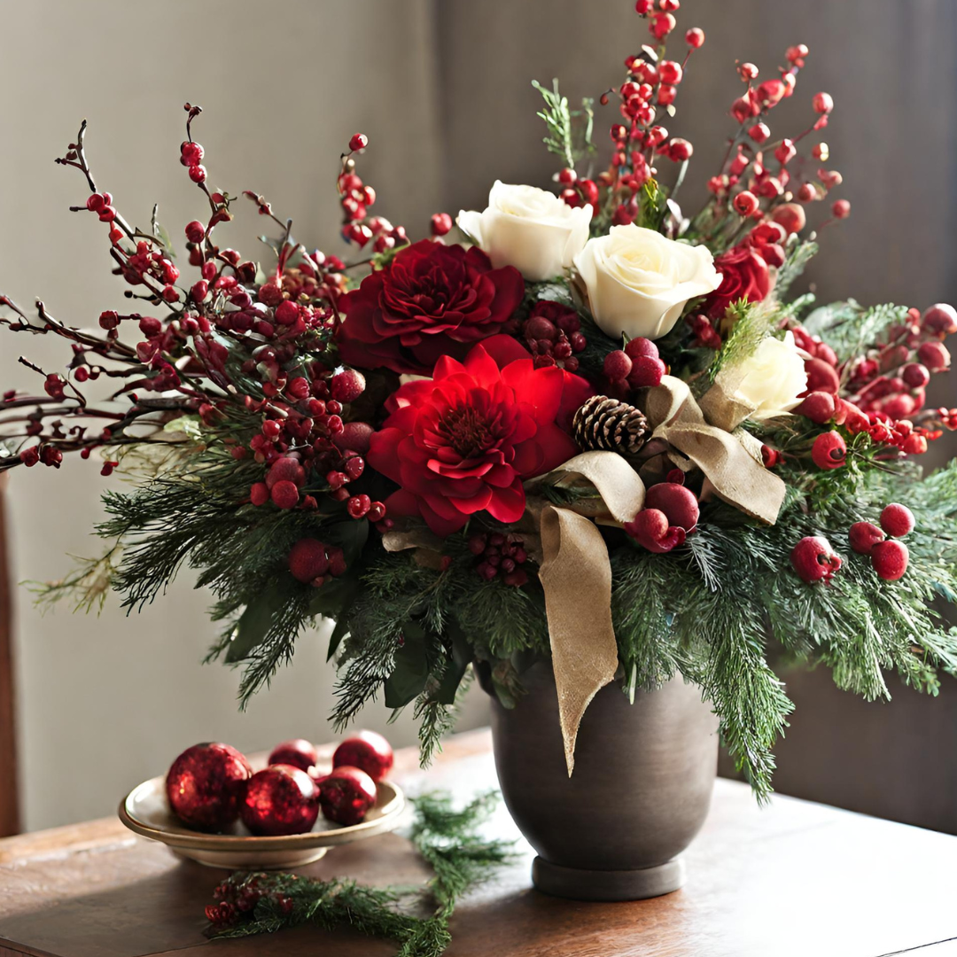 holiday floral arrangement