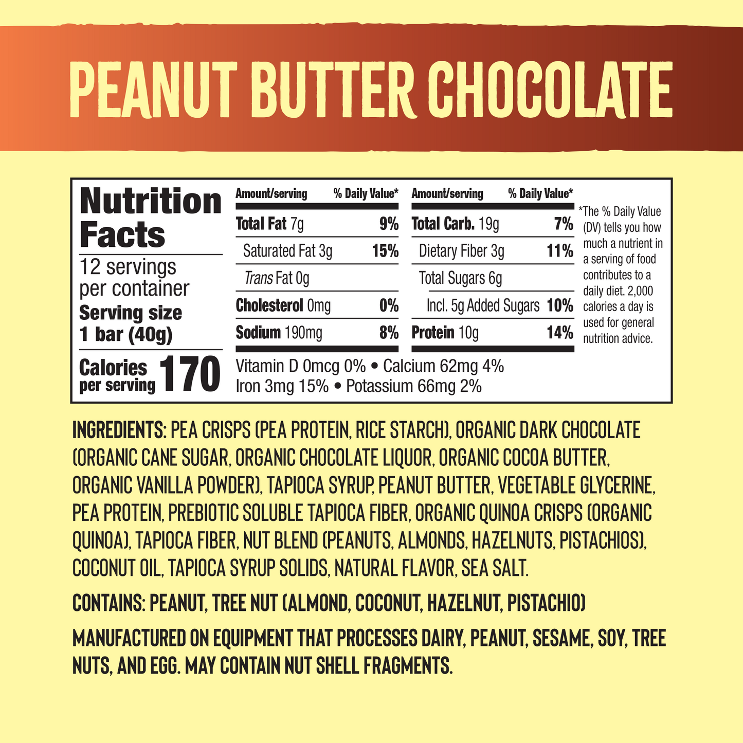 Plant Protein Bar Peanut Butter Chocolate