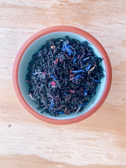 organic black tea and berry blend - loose leaf tea