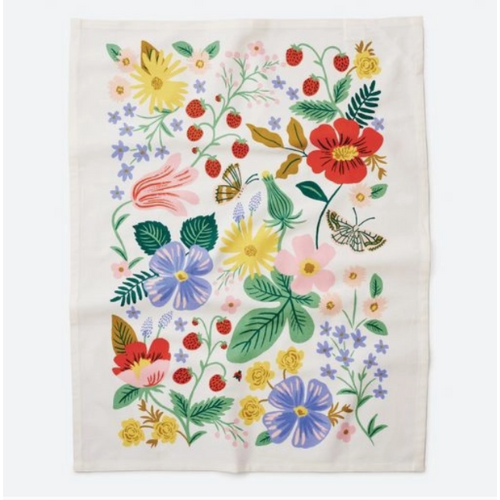 strawberry fields tea towel