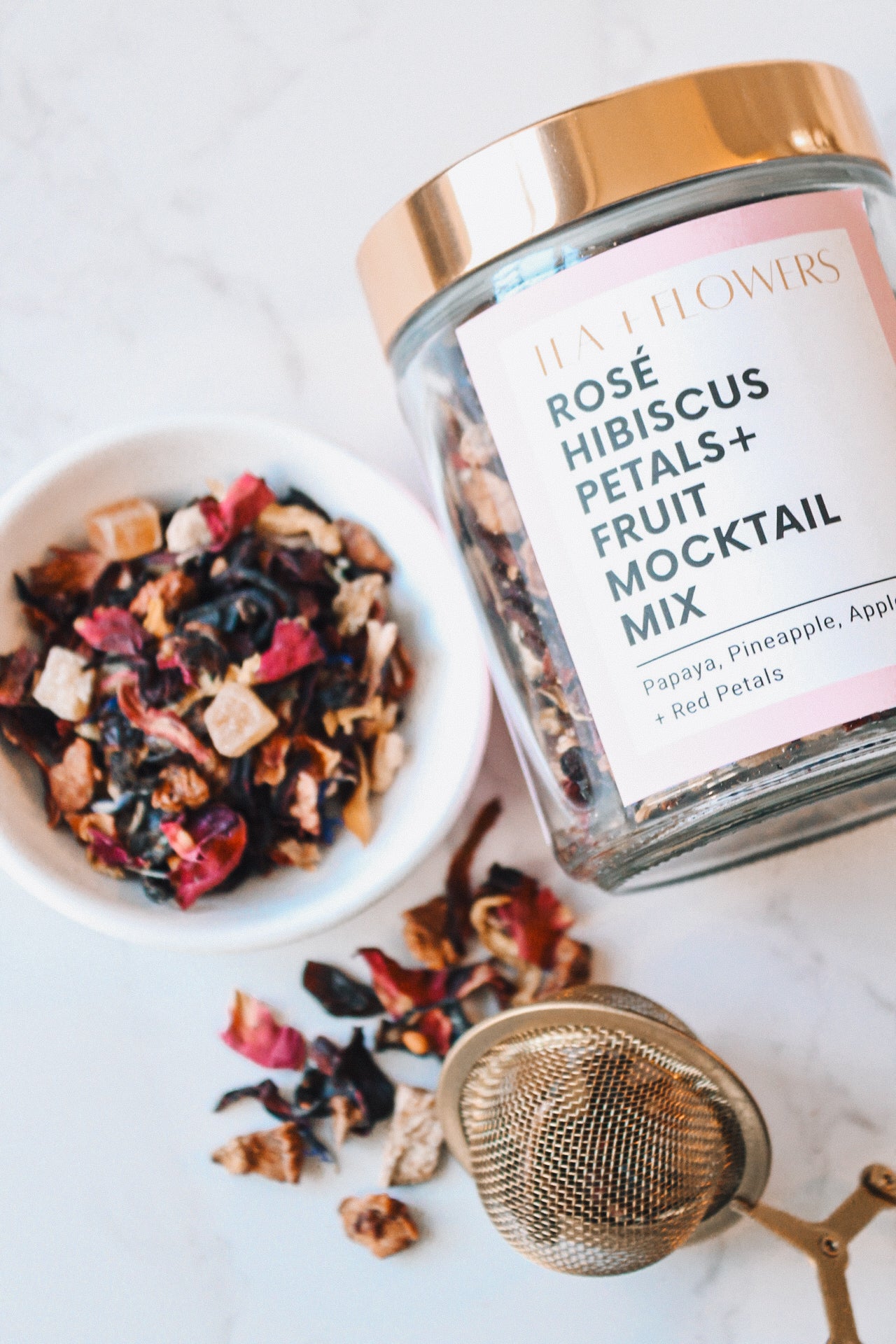 Rosé Hibiscus Petals + Fruit Mocktail Mix