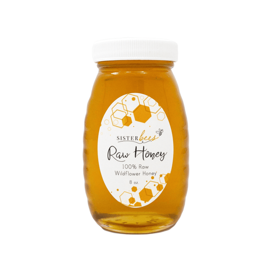 100% Raw Michigan Wildflower Honey 8 oz glass jar