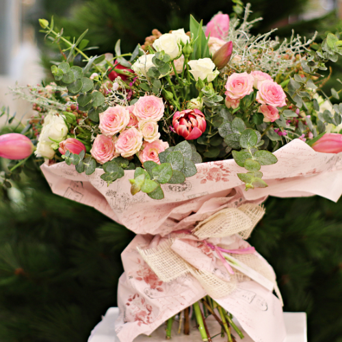 pink and poised French inspired bridal bouquet - large