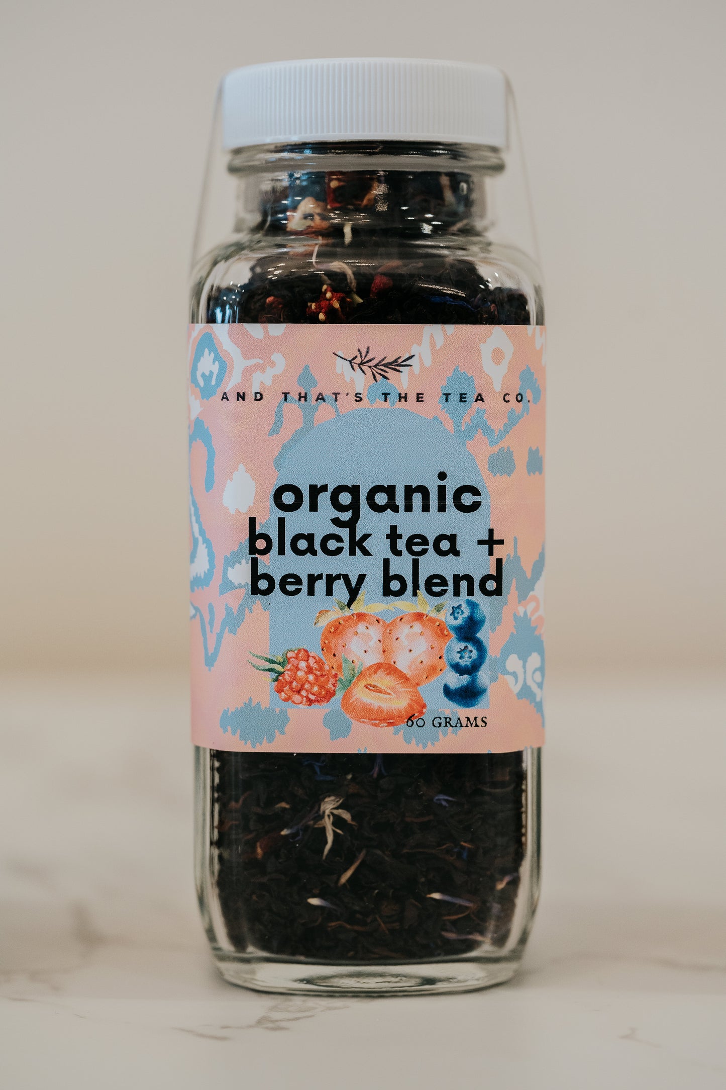 organic black tea and berry blend - loose leaf tea